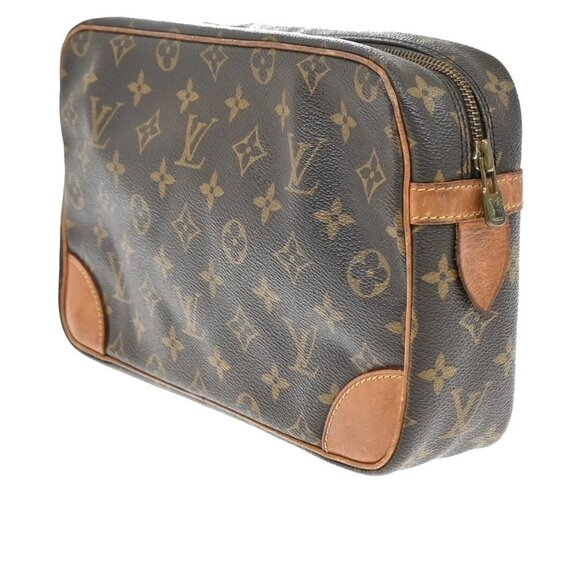 LOUIS VUITTON Compiegne 28 Clutch Bag Monogram Leather Brown GHW M51845 65EE819 - Picture 4 of 15